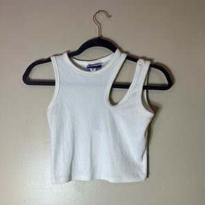 XXS future collective cut out tank top - WHITE